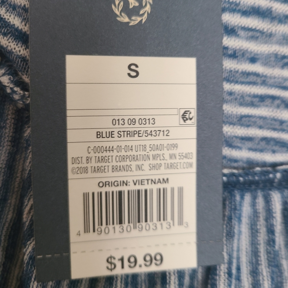 🆕️ NWT 🆕️ Universal Thread Blue Stripe Criss Cross Back Dress - Picture 4 of 4